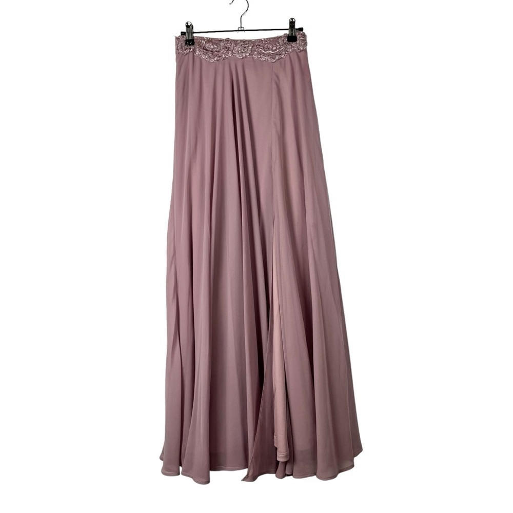 Lulu's Mauve Pink Lace Waistband Chiffon Formal Maxi Skirt XS‎